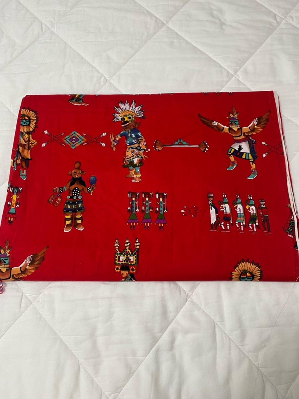 Red Native Motif Decorative Fabric Nicole Delon for Alexander Henry 1 yard
